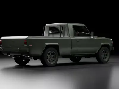 70s Military pickup truck V1 Low-poly 3D model