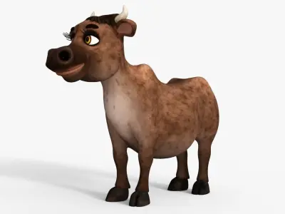 Cartoon Cow Low-poly 3D model