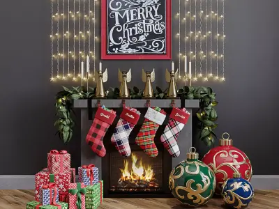 Christmas decor set 02 3D model