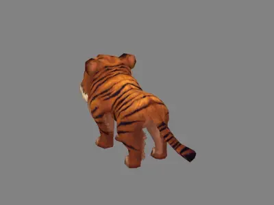 Cartoon little tiger - B Low-poly 3D model