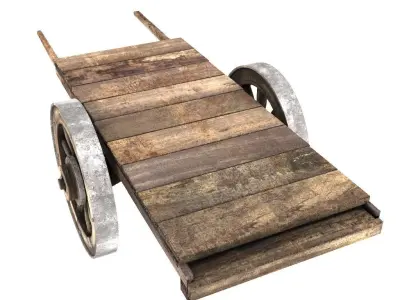 Cart A old wooden 3D model