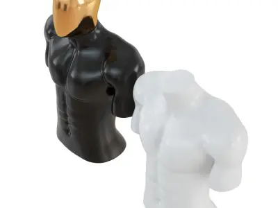Two torso black and white mannequin 78 3D model