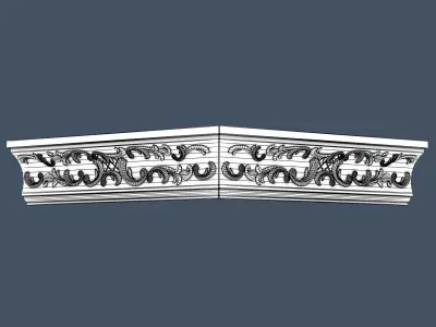 Decorative Crown Molding 3D model 15