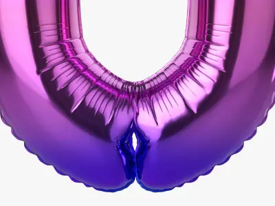 Foil balloon number zero 0 3D model