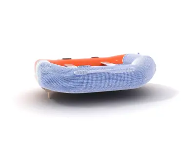 Orange Inflatable Raft model pack Low-poly 3D model