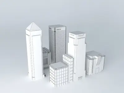 Canada Square, Canary Wharf, London Free 3D model