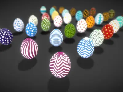 Collections Easter Eggs8 Low-poly 3D model
