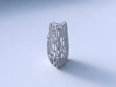 Vase triangle with cracked organic lattice 3D print model