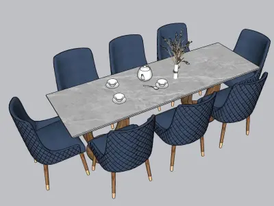 Dining Table and Chair 3D model