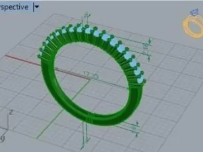 Blue Diamond Ring 245 3D print model