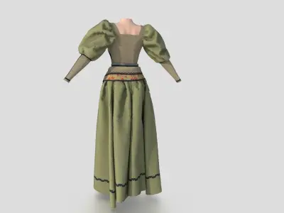 XVII CENTURY DRESS 3D model