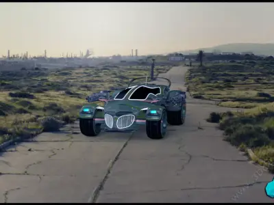 Hexa Car Low-poly 3D model