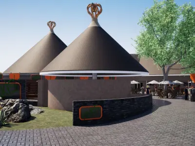 Cultural entertainment Restaurant and Bar 3D model