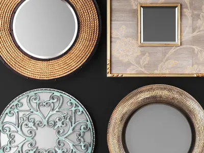 Collection of decorative mirrors 3D model