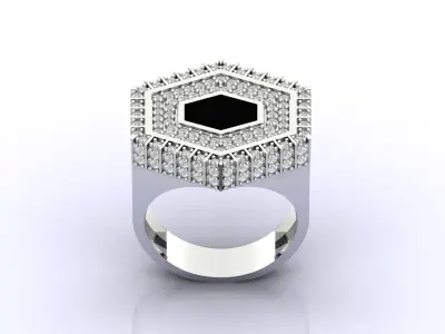 Print Ready STL 3DM  Gents Rings Diamond Men Ring  3D print model 168