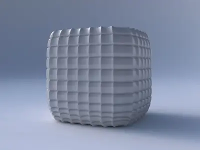 Vase quadratic stumpy with strange tiles 3D print model