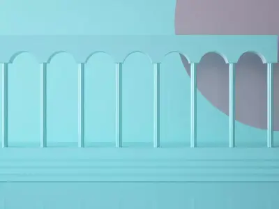 Set of 20 different types of pillars 3D model