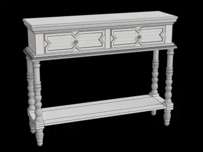 Classic 2 Drawers Console Table 3D model