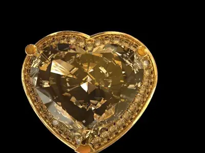 heart gem ring 3D print model