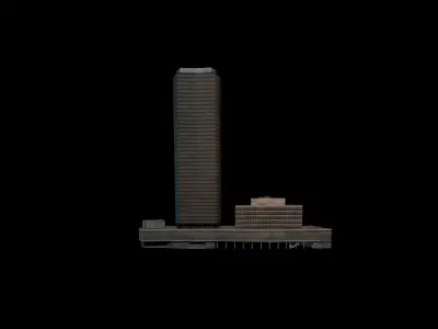 Millbank tower Low-poly 3D model
