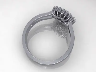 Flower Loose Stone Wedding Ring 3D print model