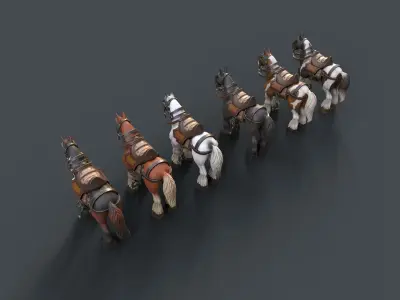 Stylized Horse Low-poly 3D model purchase