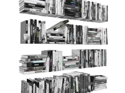 Books 150 pieces 2-3-5 Low-poly 3D model