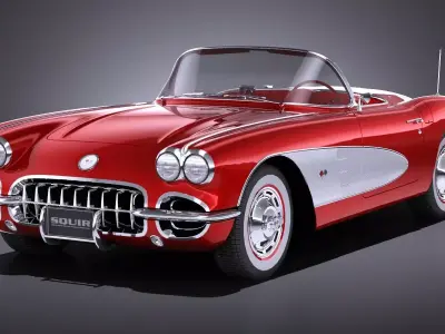 Chevrolet Corvette C1 CG 1958 LowPoly 3D model