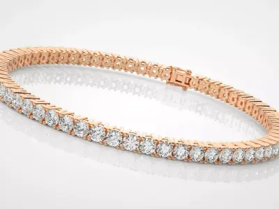 Tennis Bracelet 3dm stl renders details 3D print model