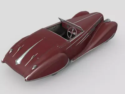 Low Poly Car - Delahaye T165 1939 Low-poly 3D model