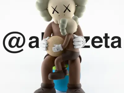 Kaws Holiday Thailand Moon earth Textured Low-poly 3D model