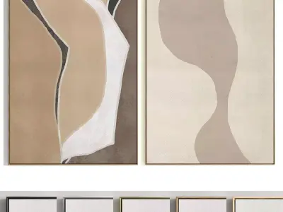 Plaster Two Photo Frame 223 Low-poly 3D model
