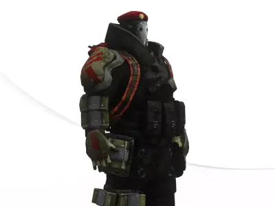 Future Soldier  Sci-Fi Armored Military Character Low-poly 3D model