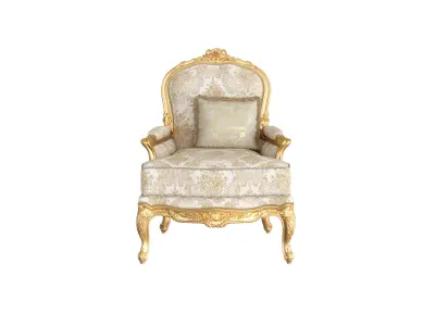 Timeless pattern white armchair by Modenese 3D model