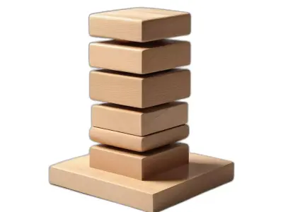Wooden Block Stack Sculpture Low-poly 3D model