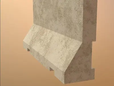 Concrete Traffic Barriers Low-poly 3D model