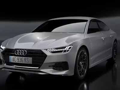 New Car Model Audi A7 Sportback  Low-poly 3D model