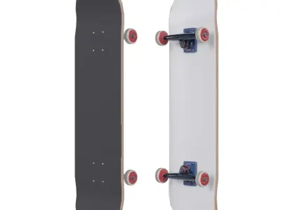 SkateBoard Low-poly 3D model 7