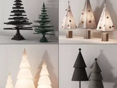 237 happy new year 01 modern christmas trees 01 3D model
