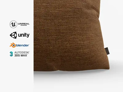 Cushion Brown Denim Low-poly 3D model