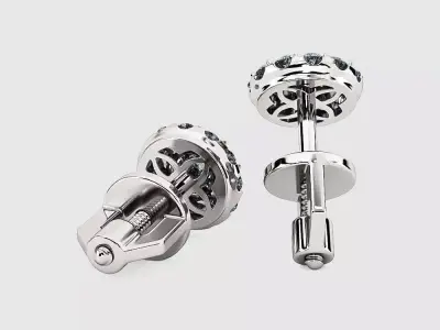 Earrings two diamond stud 3D print model