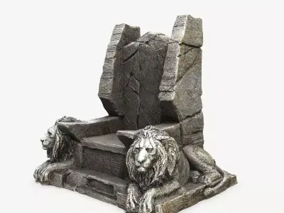 Lion Throne Low-poly 3D model