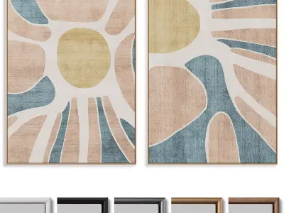 Abstract Painting Frame set 3D model 19