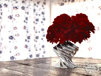 Vase 1 with flowers 3D model