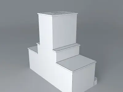 Fireplace with wood boxes Free 3D model