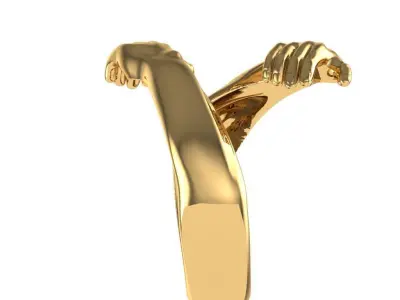 Hug ring hands ring 3D print model 3D print model