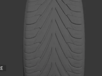 Vehicle Tyre  Low-poly 3D model