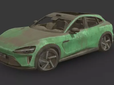 Abandoned Car - Xiaomi YU7 2025 Low-poly 3D model