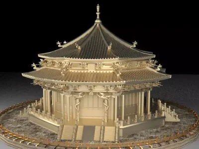 Chinese ancient house 3D model 49