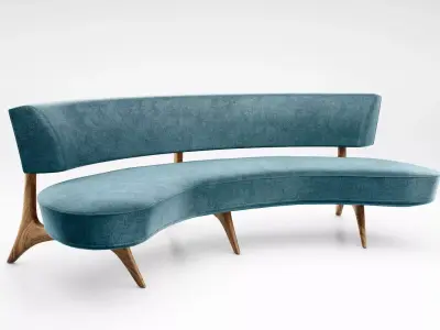 Vladimir Kagan Floating curved sofa model 176sc 3D model